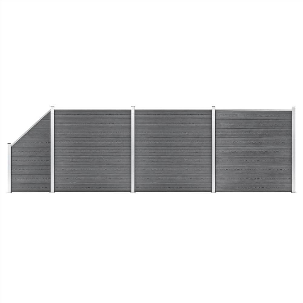 

WPC Fence Set 3 Square + 1 Slanted 619x186 cm Grey