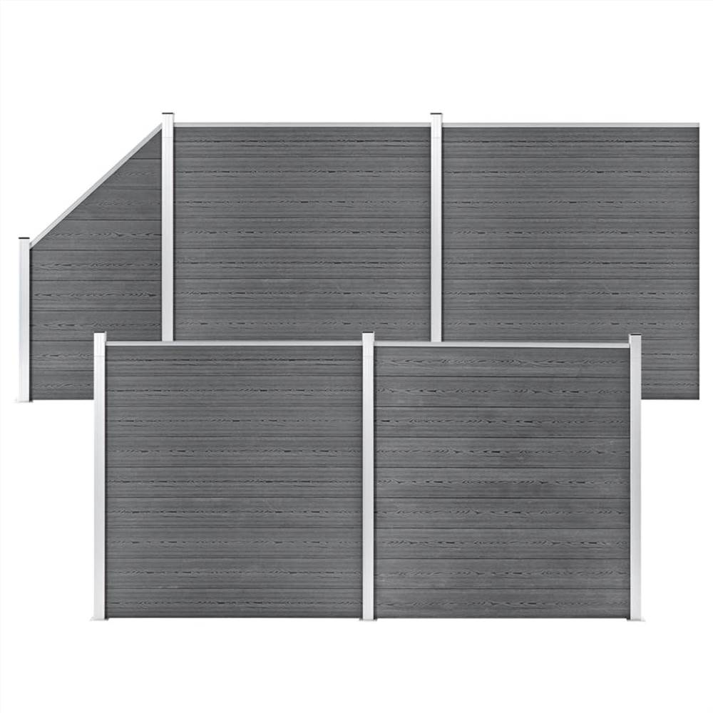 

WPC Fence Set 4 Square + 1 Slanted 792x186 cm Grey