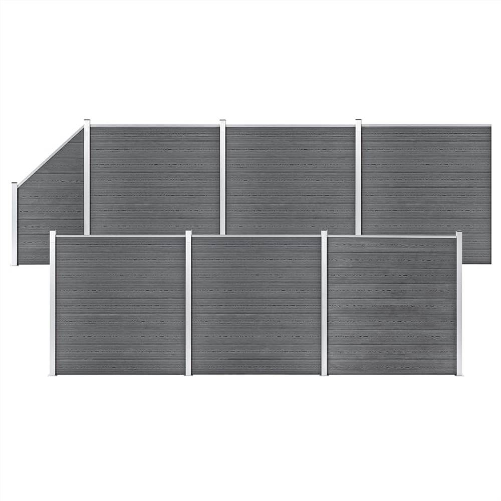 

WPC Fence Set 6 Square + 1 Slanted 1138x186 cm Grey