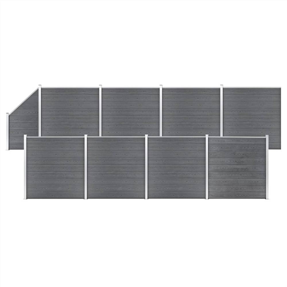 

WPC Fence Set 8 Square + 1 Slanted 1484x186 cm Grey