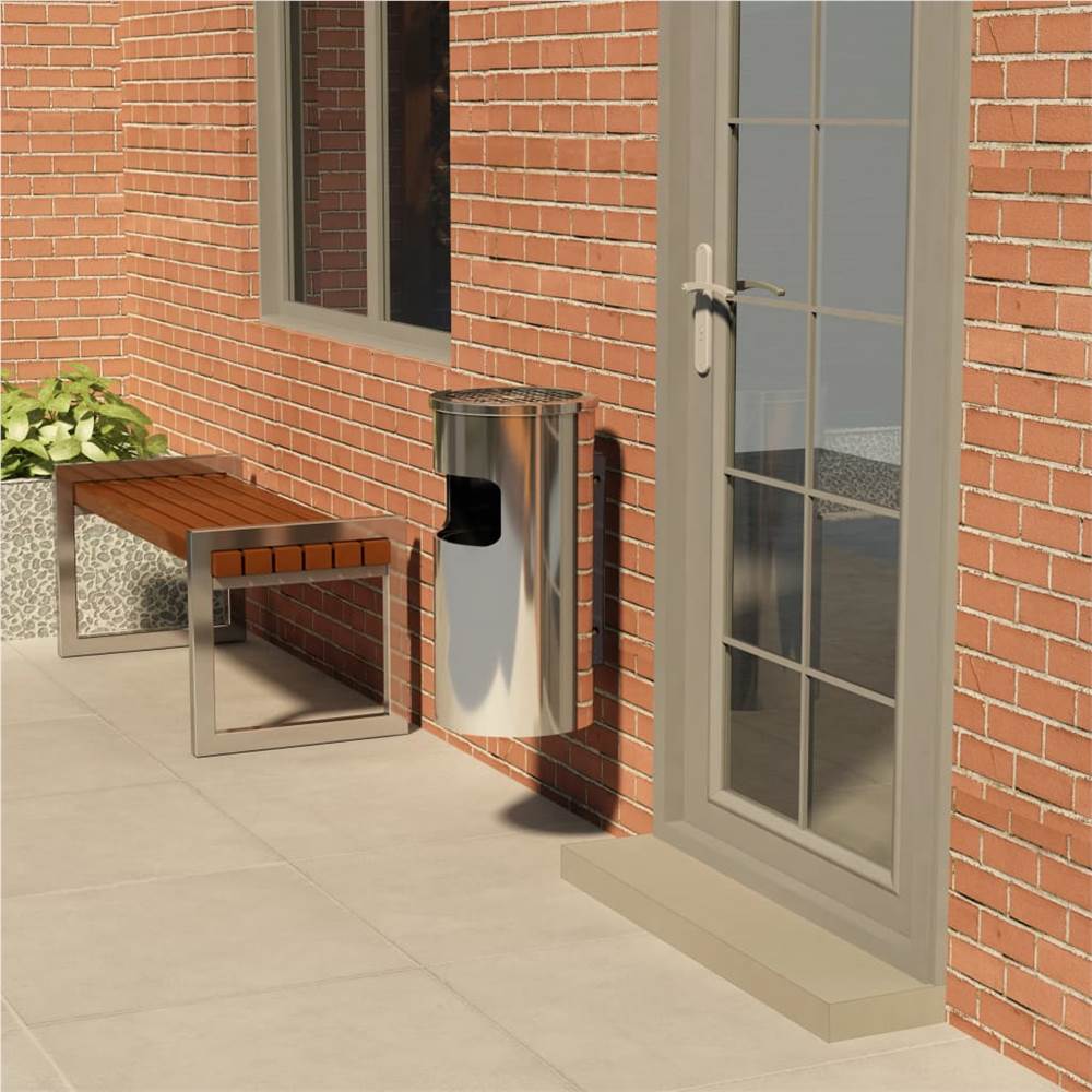 

Wall Ashtray Dustbin Stainless Steel 26 L