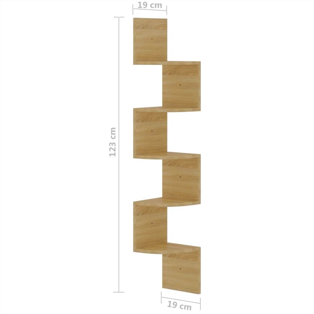 Wall Corner Shelf Sonoma Oak 19x19x123 cm Chipboard