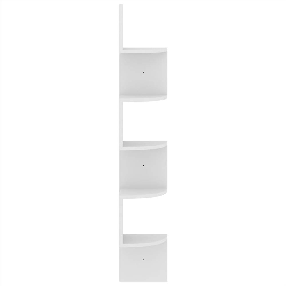 Wall Corner Shelf White 19x19x123 cm Chipboard