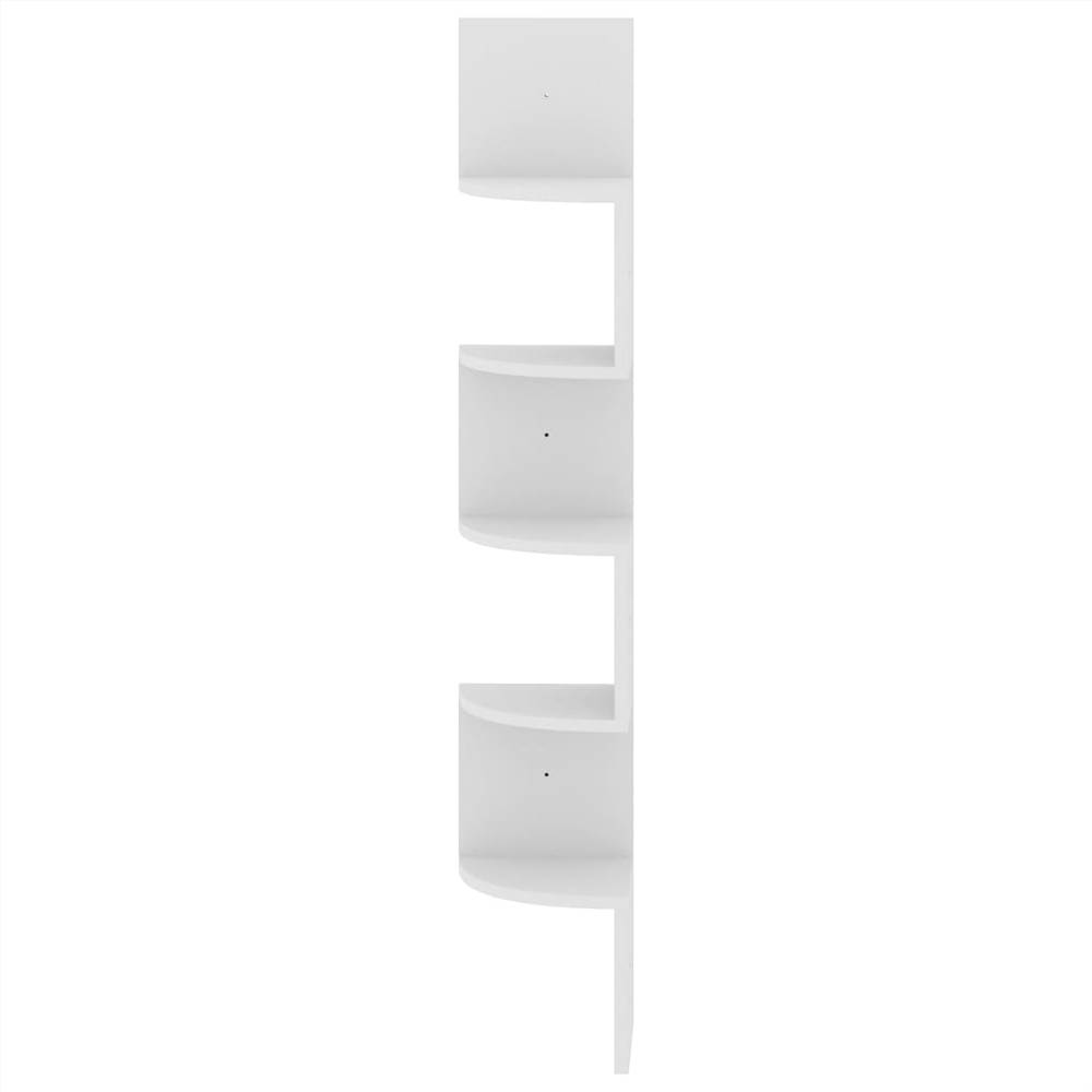 Wall Corner Shelf White 19x19x123 cm Chipboard