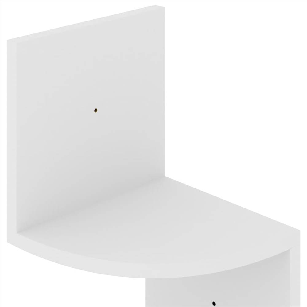 Wall Corner Shelf White 19x19x123 cm Chipboard