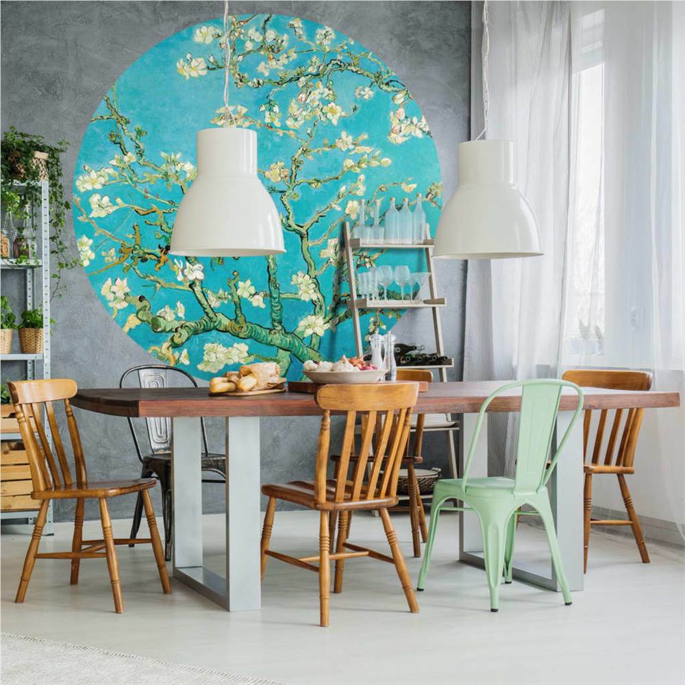 WallArt Wallpaper Circle Almond Blossom 190 cm