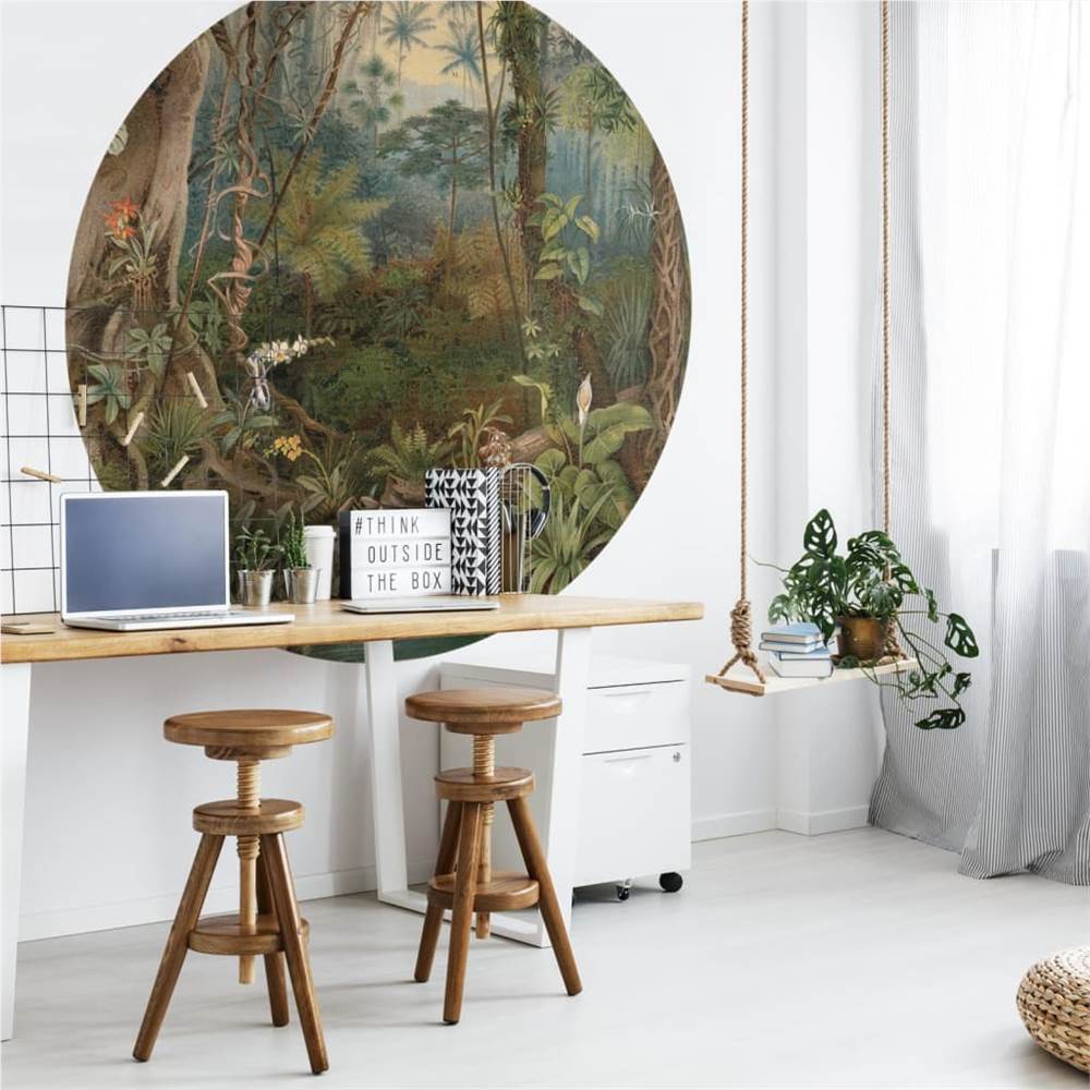 WallArt Wallpaper Circle In the Jungle 142.5 cm
