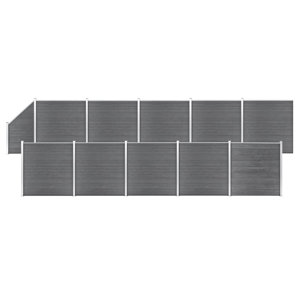 

WPC Fence Set 10 Square + 1 Slanted 1830x186 cm Grey