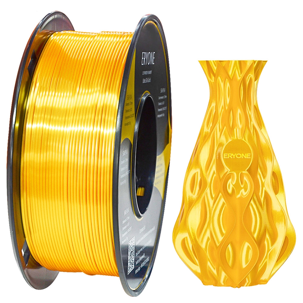 ERYONE Ultra Silk PLA Filament for 3D Printer 1.75mm Tolerance 0.03 mm, 1kg (2.2LBS) / Spool - Gold