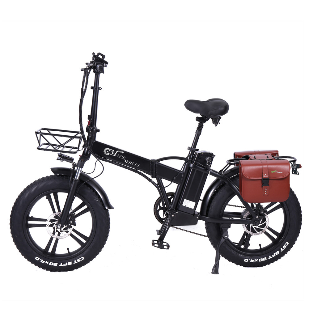 CMACEWHEEL GW20 Faltbares Elektro-Moped-Fahrrad 20 x 4.0 Fette Reifen Leichtmetallräder Fünf Gänge 750 W Motor 15 Ah Großer Akku Bis zu 100 km Reichweite Höchstgeschwindigkeit 45 km/h Smart Display - Schwarz