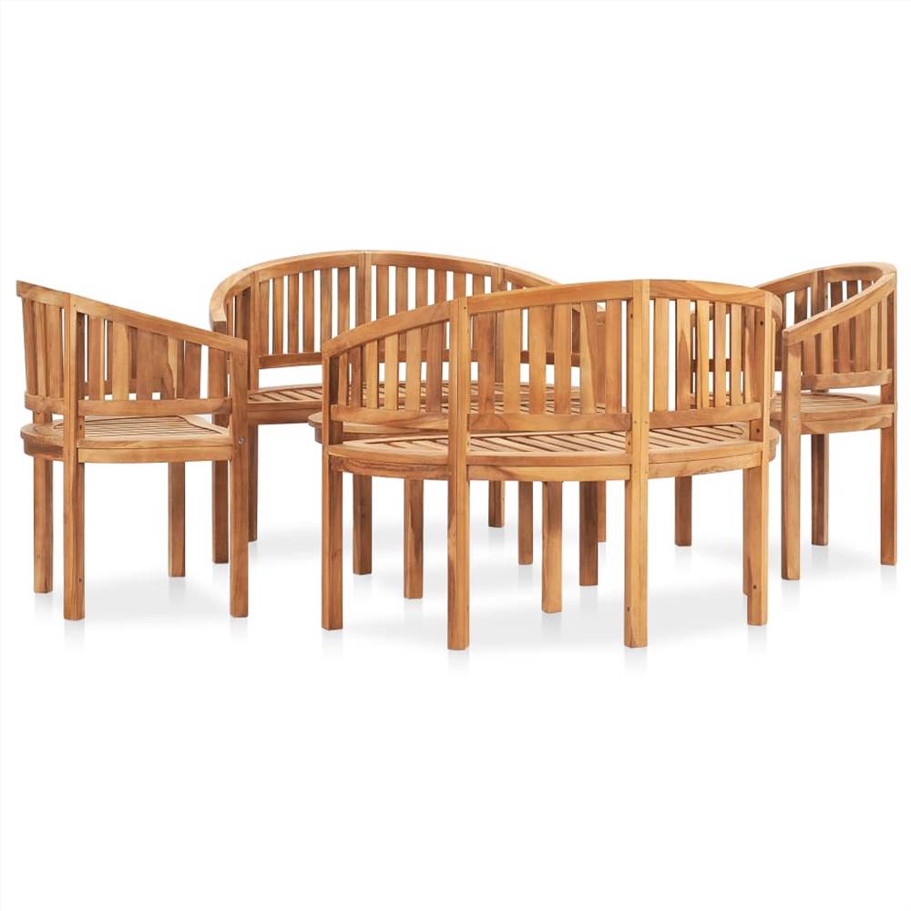 YAFF 3 Piece Banana Garden Lounge Set Solid Teak Wood-3059967,113KG