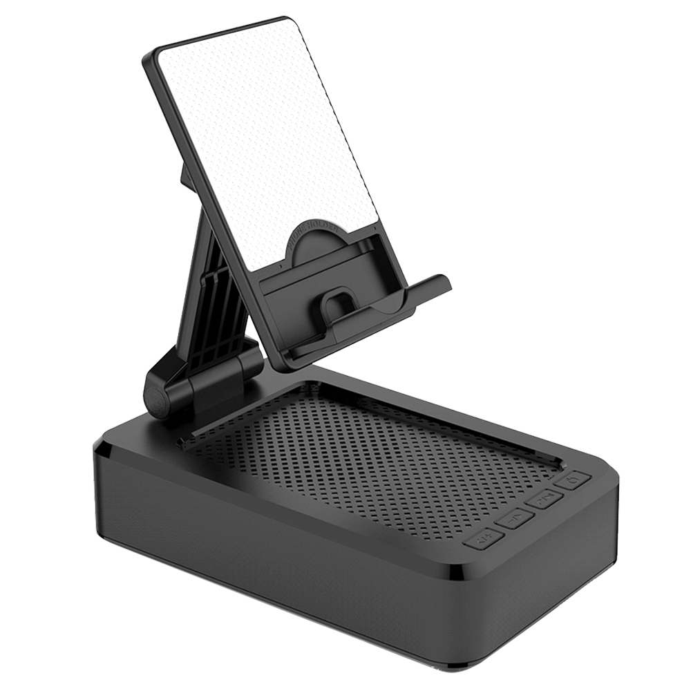 Cell Phone Stand with Wireless Bluetooth Speaker and Anti-Slip Base HD Sound Compatible with Smartphones and Tablets