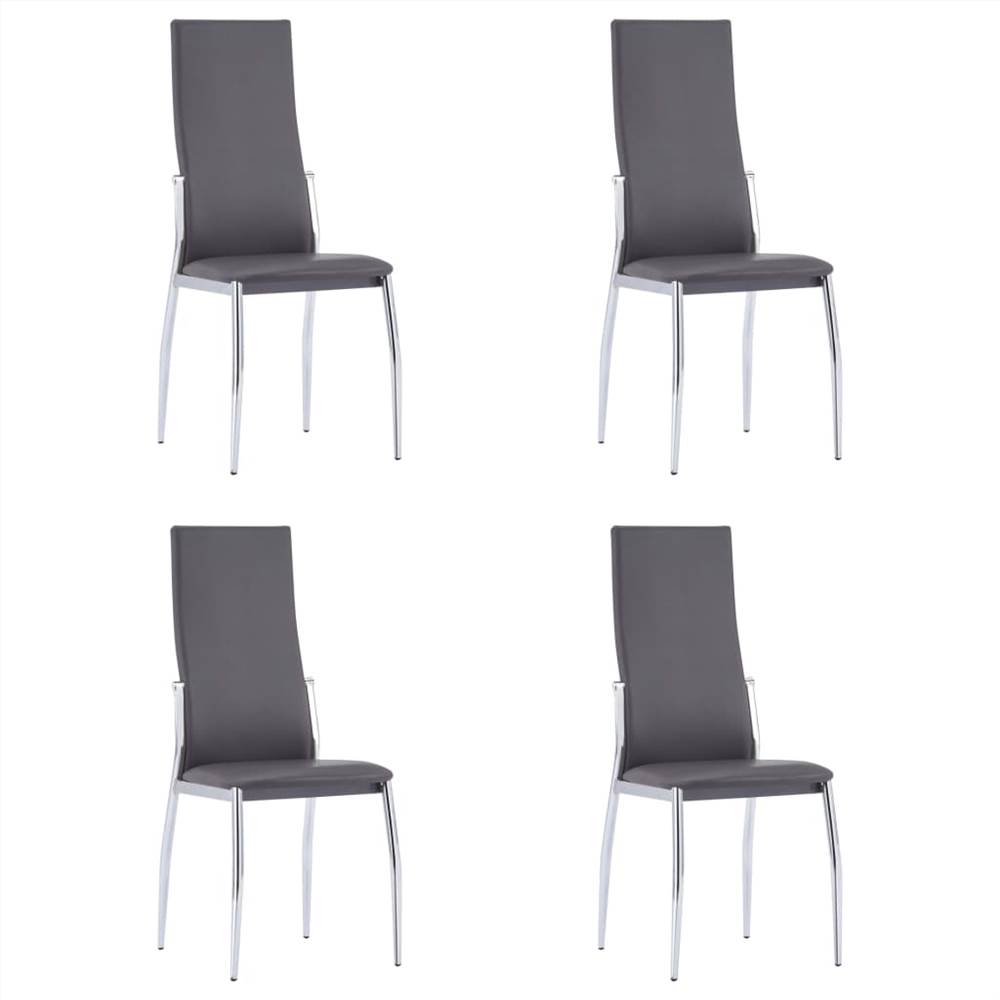 

Dining Chairs 4 pcs Grey Faux Leather