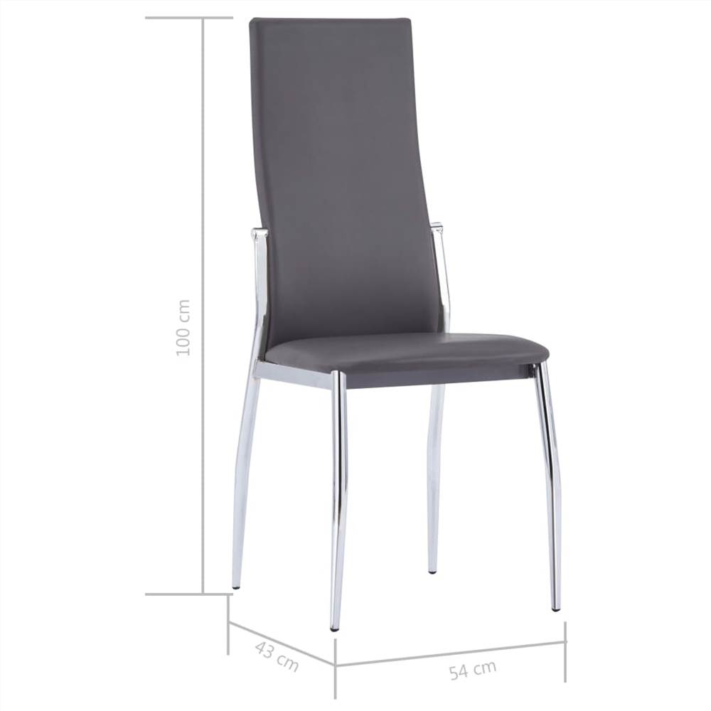 Dining Chairs 4 pcs Grey Faux Leather