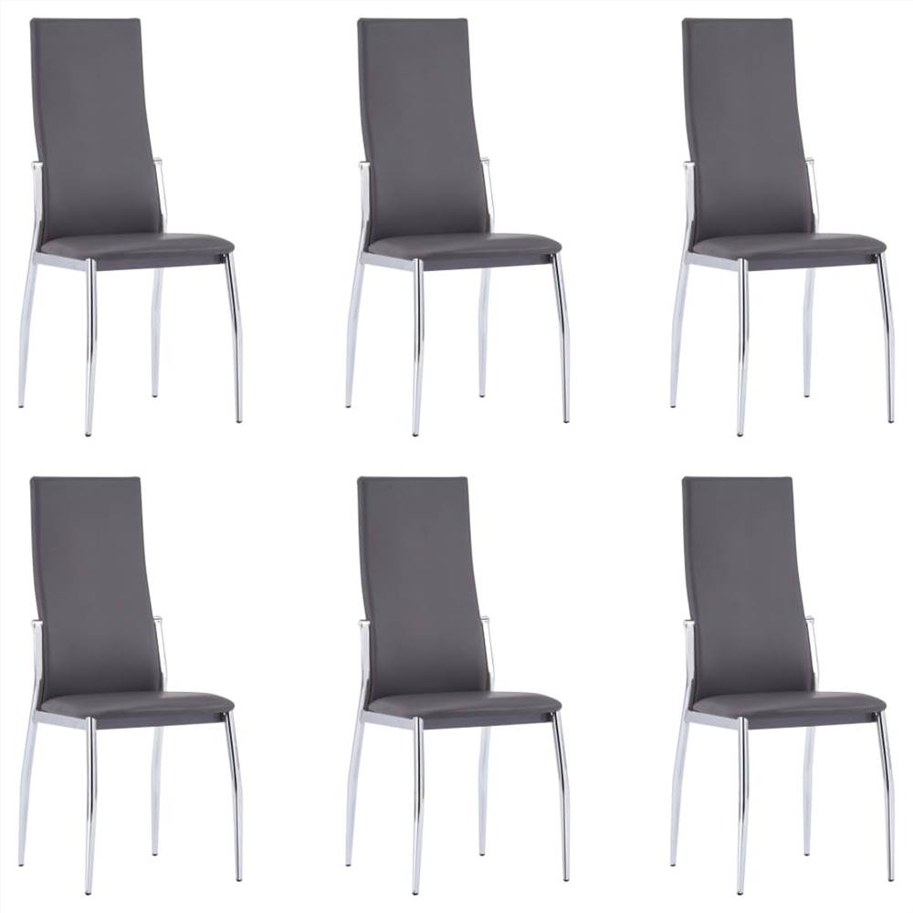 

Dining Chairs 6 pcs Grey Faux Leather