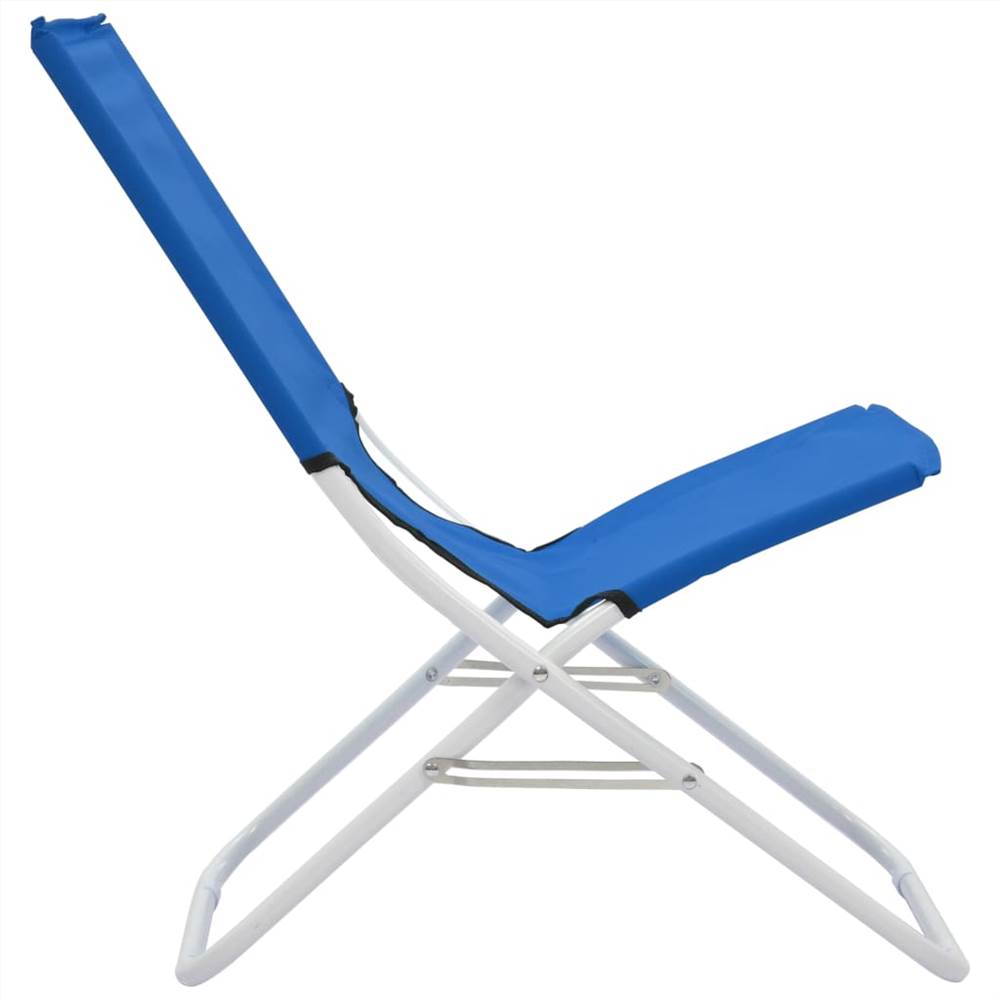 Folding Beach Chairs 2 pcs Blue