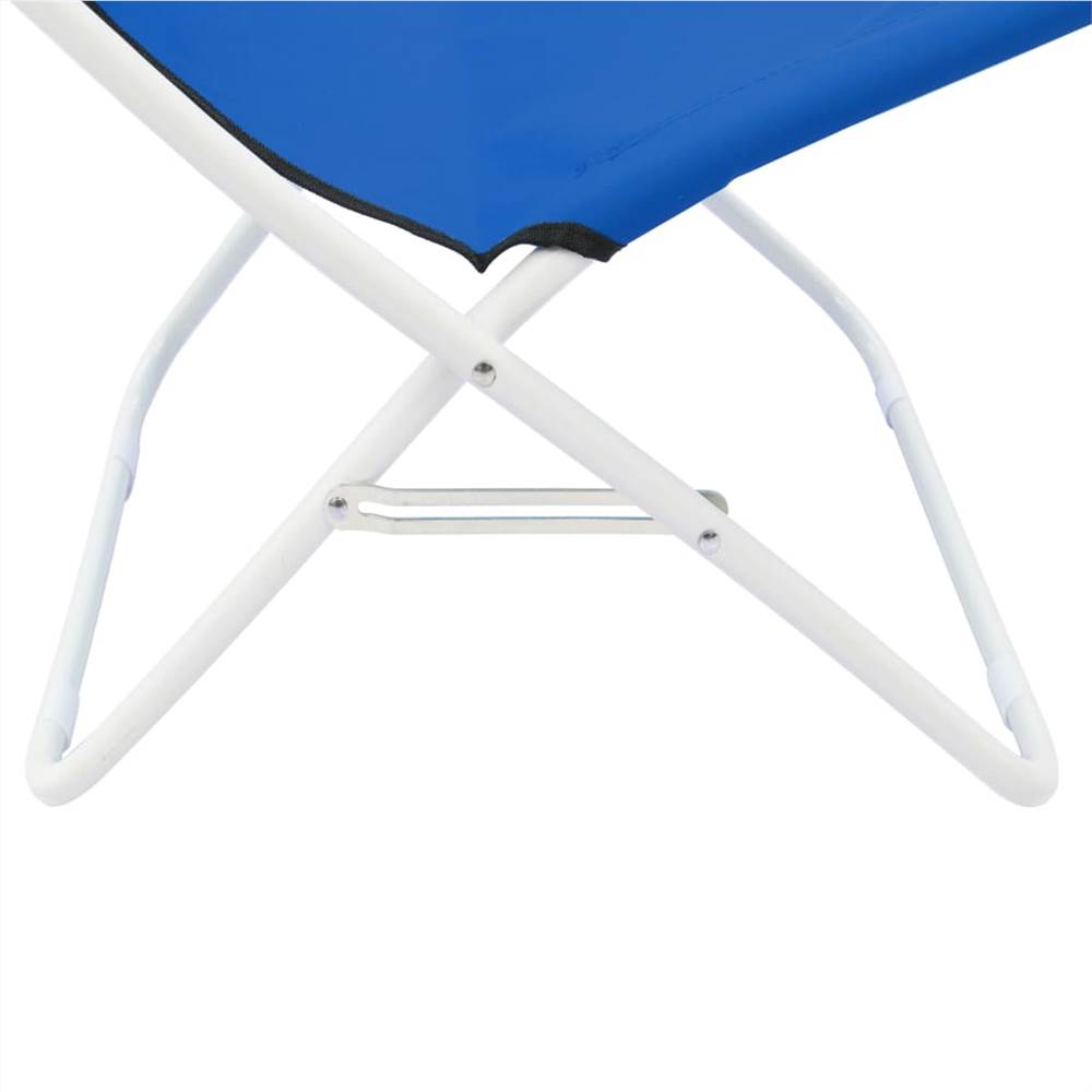 Folding Beach Chairs 2 pcs Blue