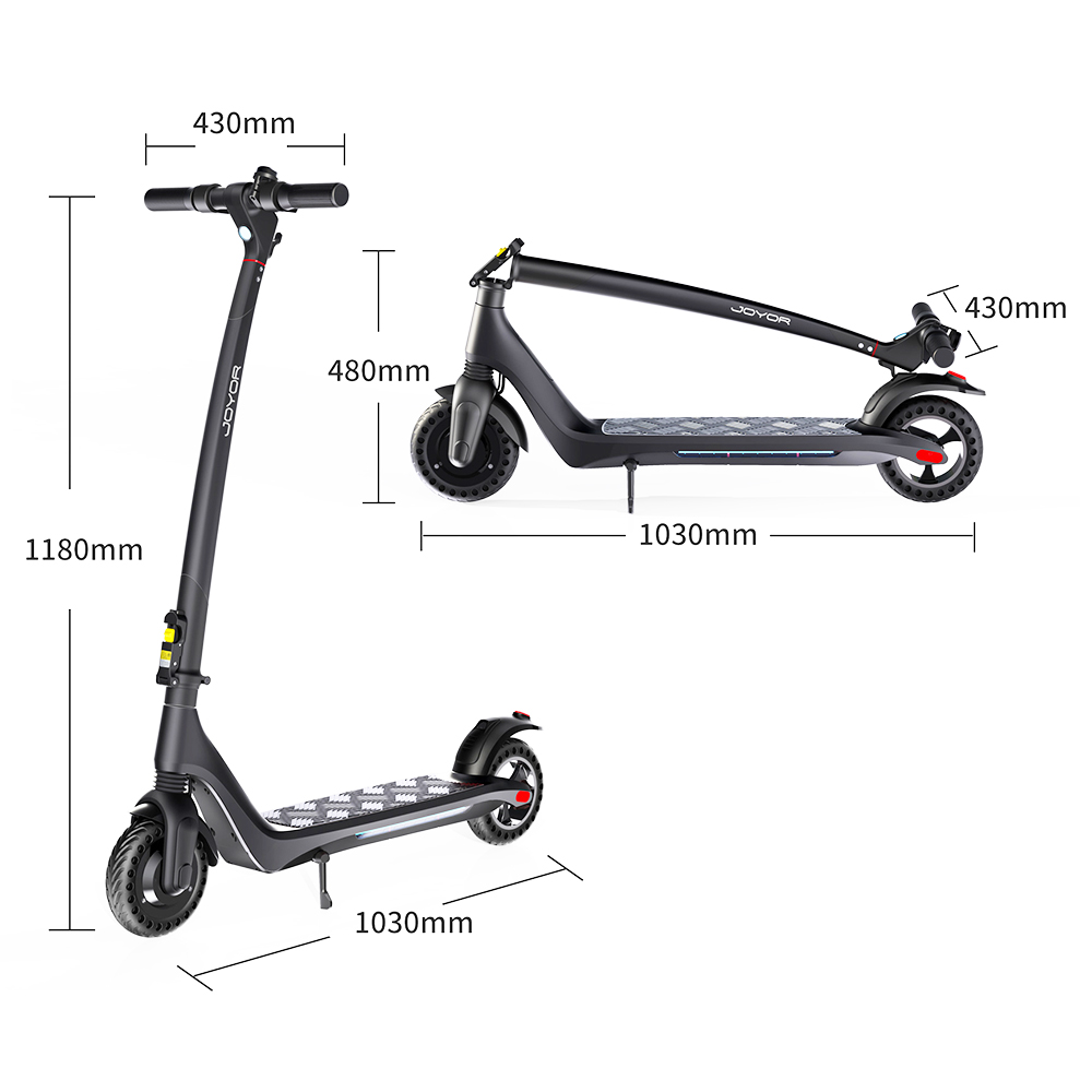JOYOR A3 Folding Electric Scooter 8 Inch 350W Motor 36V 7.8Ah Black