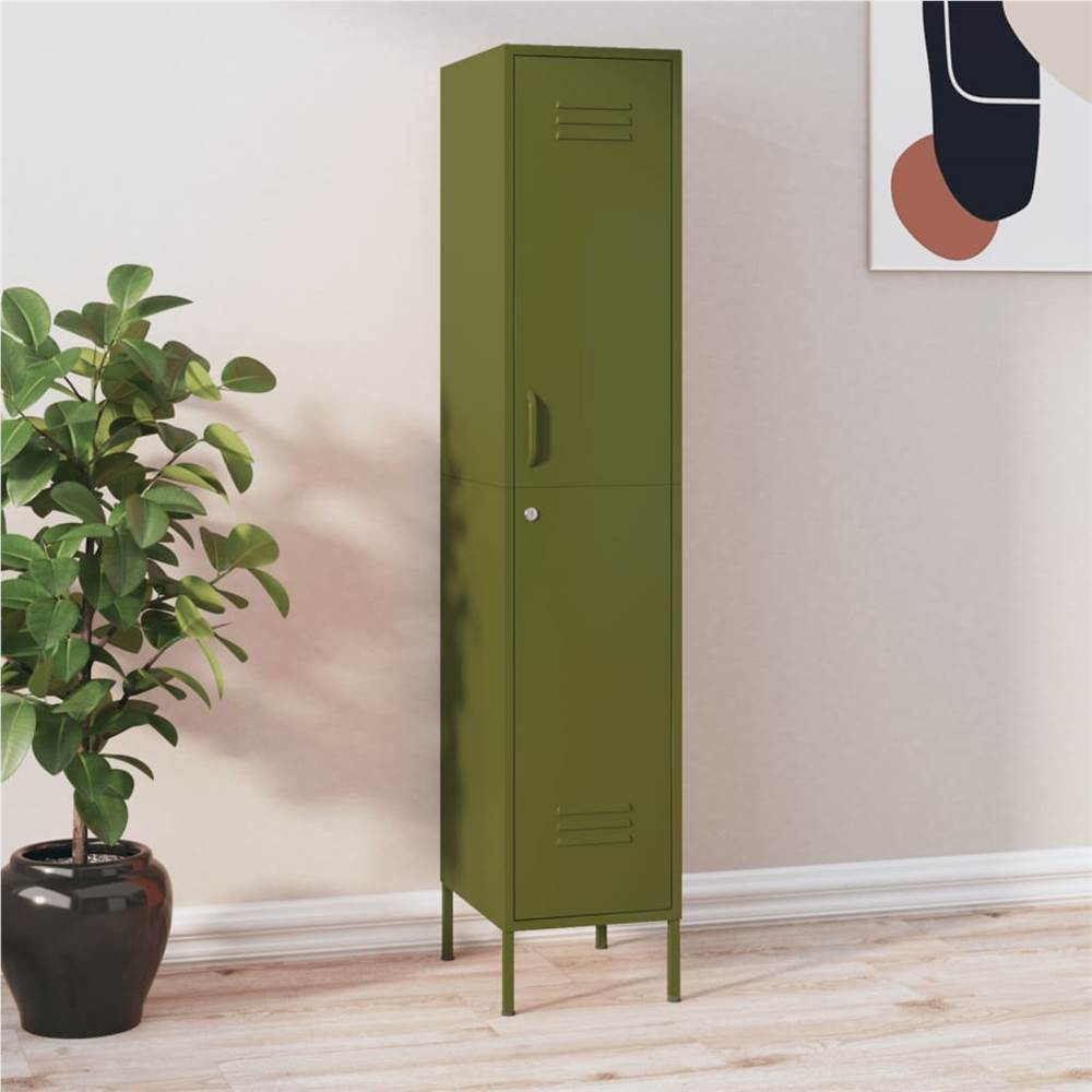 

Locker Cabinet Olive Green 35x46x180 cm Steel