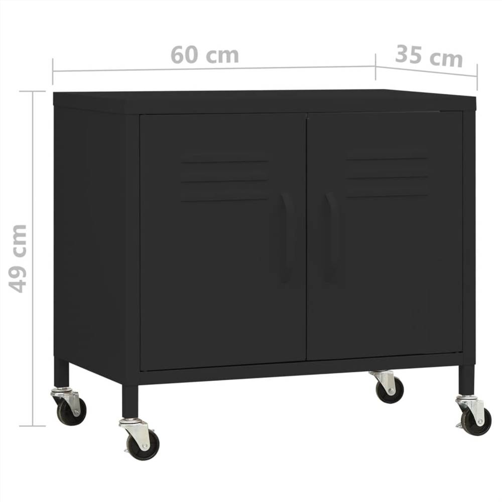 Storage Cabinet Black 60x35x49 cm Steel