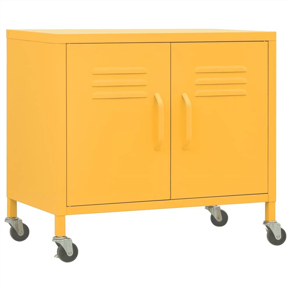 Storage Cabinet Mustard Yellow 60x35x49 cm Steel
