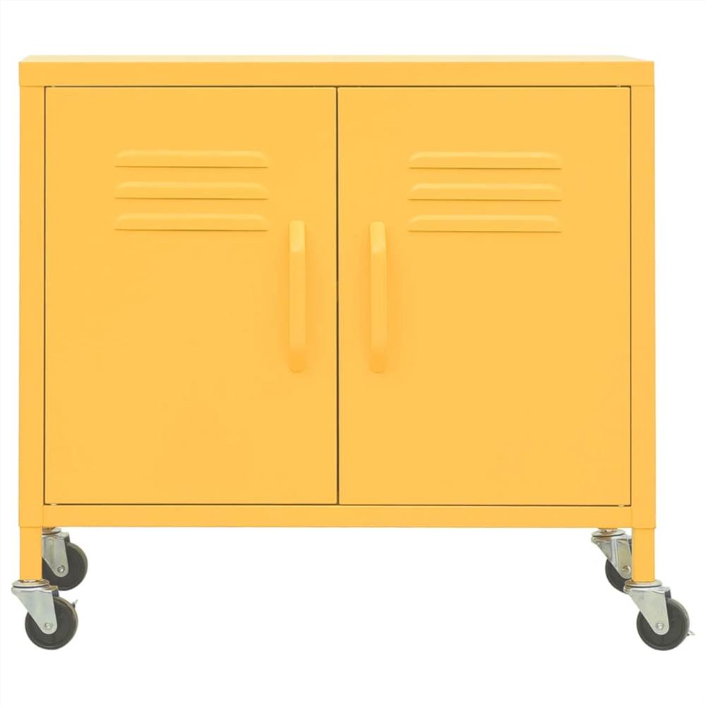 Storage Cabinet Mustard Yellow 60x35x49 cm Steel