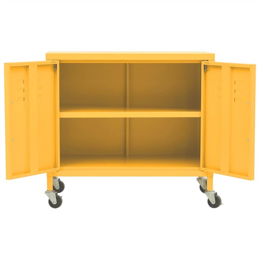 Storage Cabinet Mustard Yellow 60x35x49 cm Steel