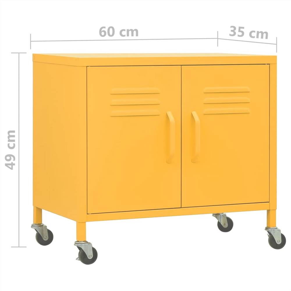 Storage Cabinet Mustard Yellow 60x35x49 cm Steel