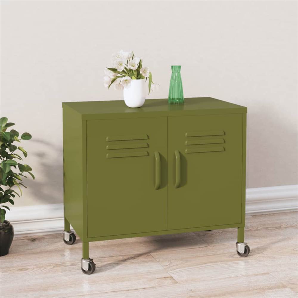 Storage Cabinet Olive Green 60x35x49 cm Steel