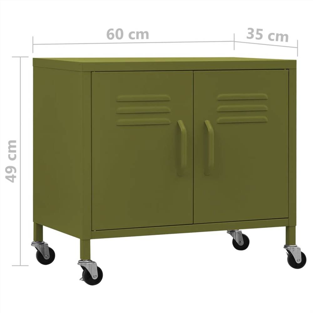 Storage Cabinet Olive Green 60x35x49 cm Steel