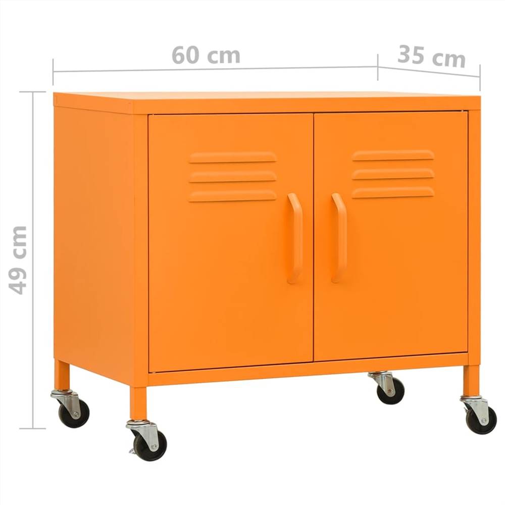 Storage Cabinet Orange 60x35x49 cm Steel