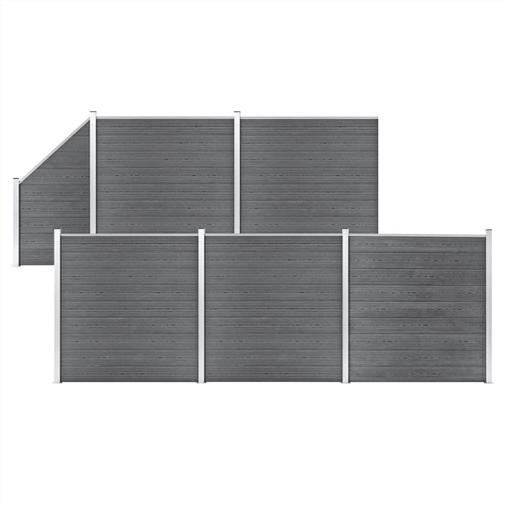 

WPC Fence Set 5 Square + 1 Slanted 965x186 cm Grey