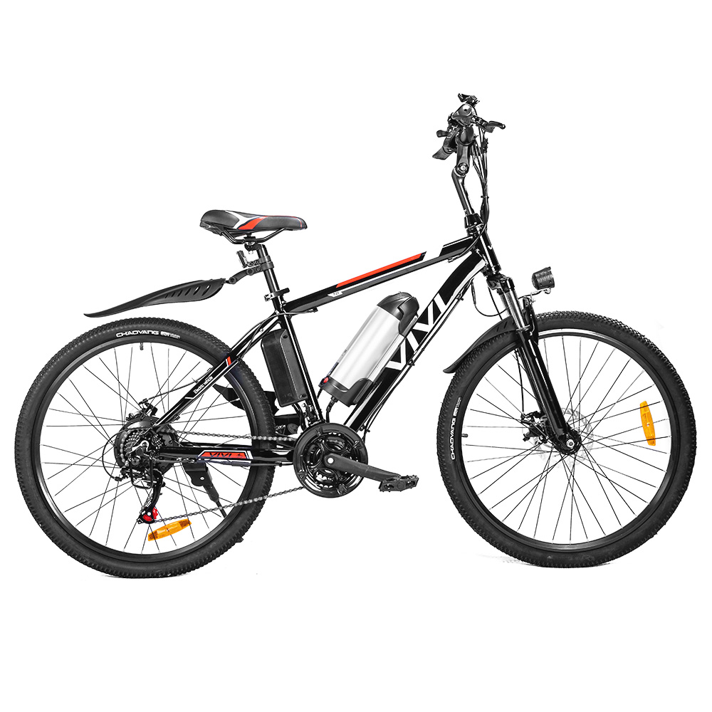 VIVI 26SH 26 Inch 350W Electric Mountain Bike With Removable 36V Battery 150kg Max Load - Black