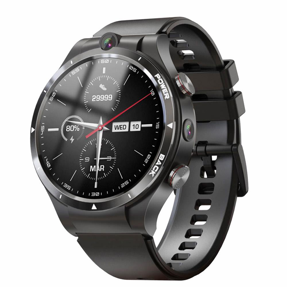 LEMFO LEM15 4G Smartwatch 1.6 بوصة وشاشة Android 10.7 Helio P22 Chip 4GB 128GB LTE 4G SIM أسود