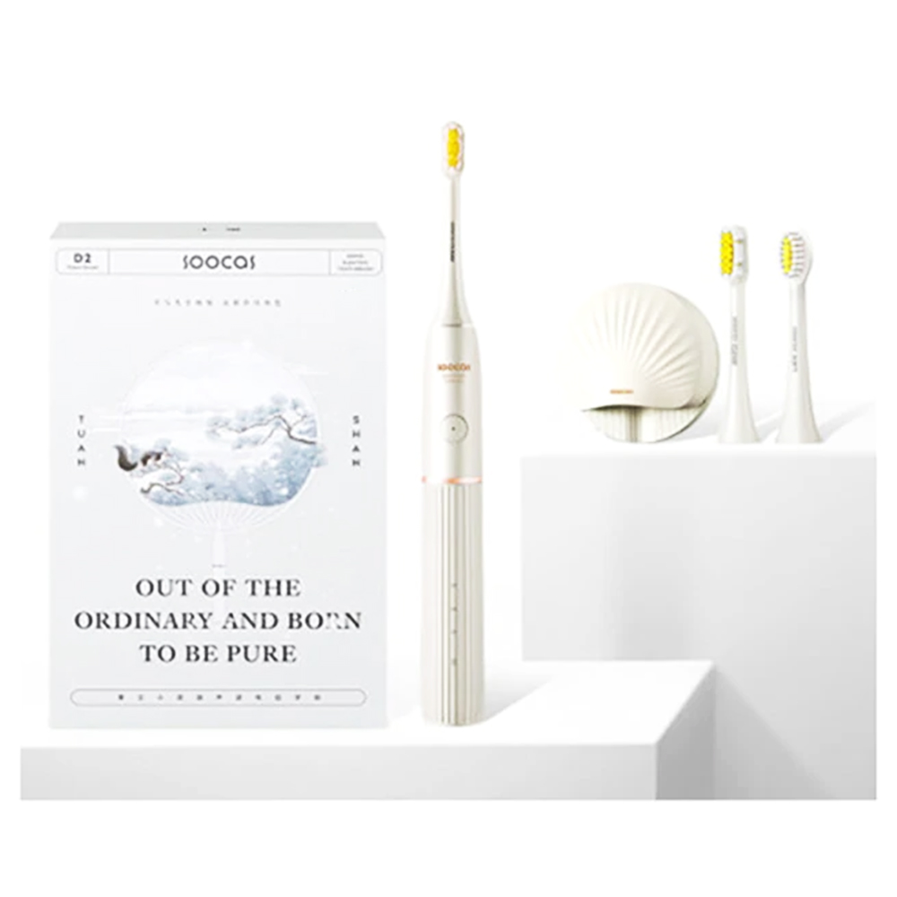 SOOCAS D2 Sonic Electric Toothbrush UVC Disinfect IPX7 Waterproof USB Rechargeable with 3 Brushing Mode - White