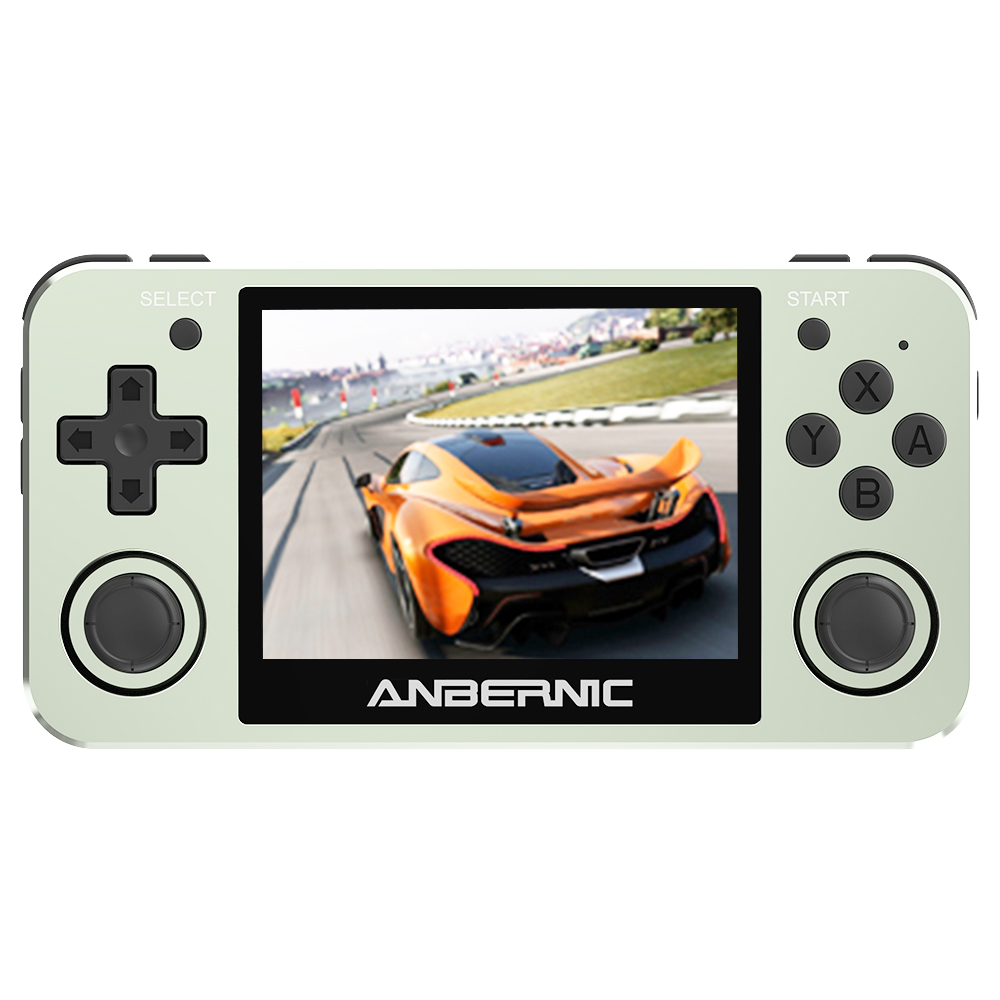 ANBERNIC RG351MP 16GB Retro Game Console, 3.5&#39;&#39; Upgraded IPS Screen, 2500+ Games, 6H Playtime, Open Source Linux, Compatible with NDS N64 DC PSP PS1 CPS1 CPS2 FBA NEOGEO POCKET GBA GBC GB SFC FC NES - Mint Green