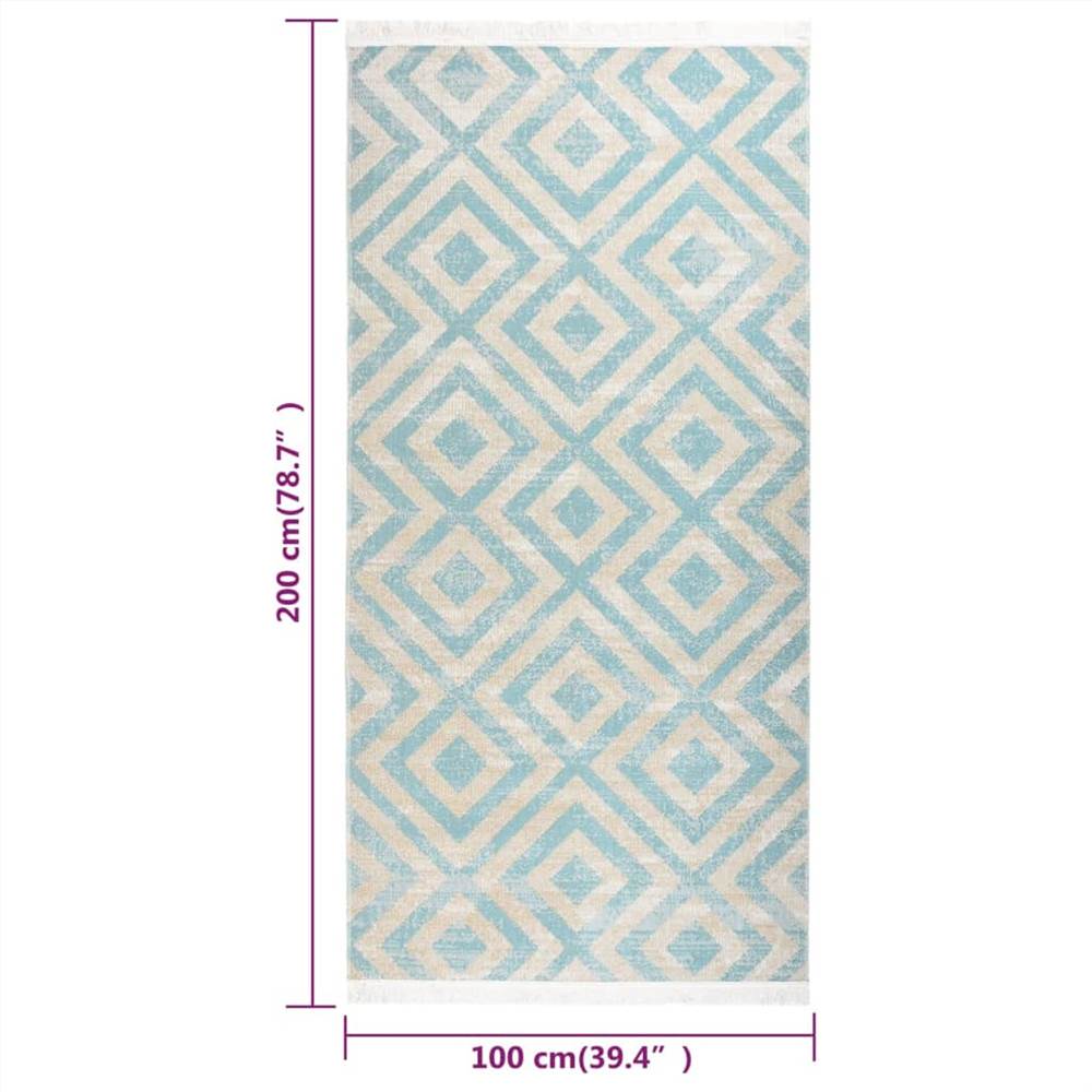 Outdoor Rug Flatweave 100x200 cm Green and Beige