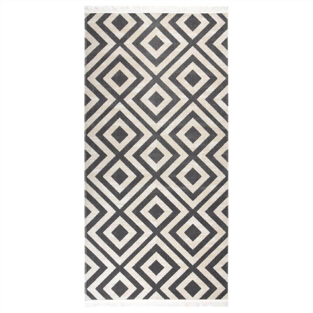 

Outdoor Rug Flatweave 100x200 cm Light Black and Light Beige