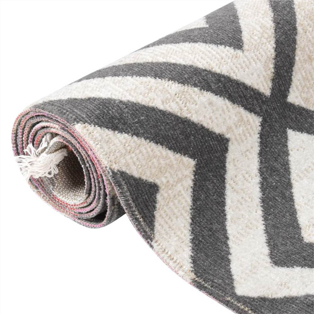 Outdoor Rug Flatweave 80x250 cm Light Black and Light Beige