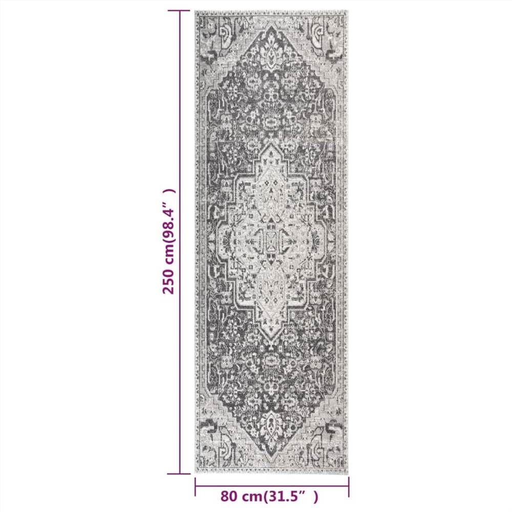 Outdoor Rug Flatweave 80x250 cm Light Grey