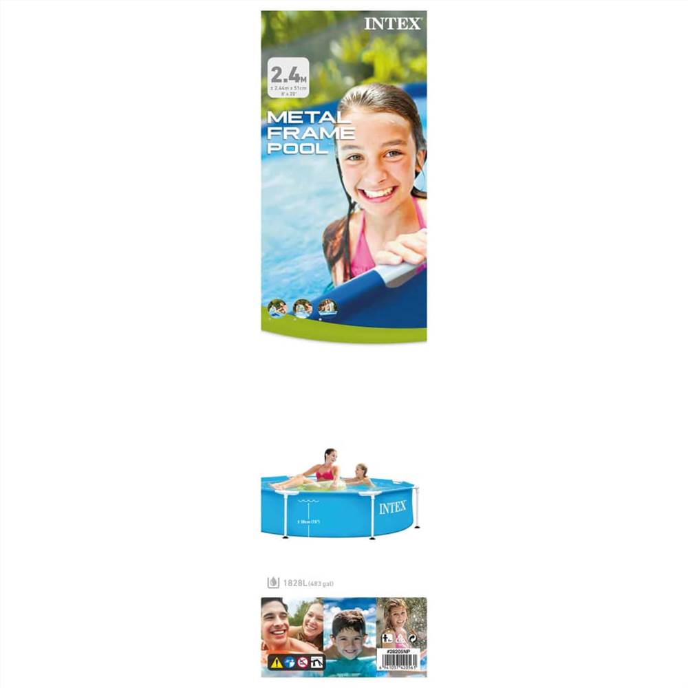 Intex Swimming Pool Metal Frame 244x51 cm