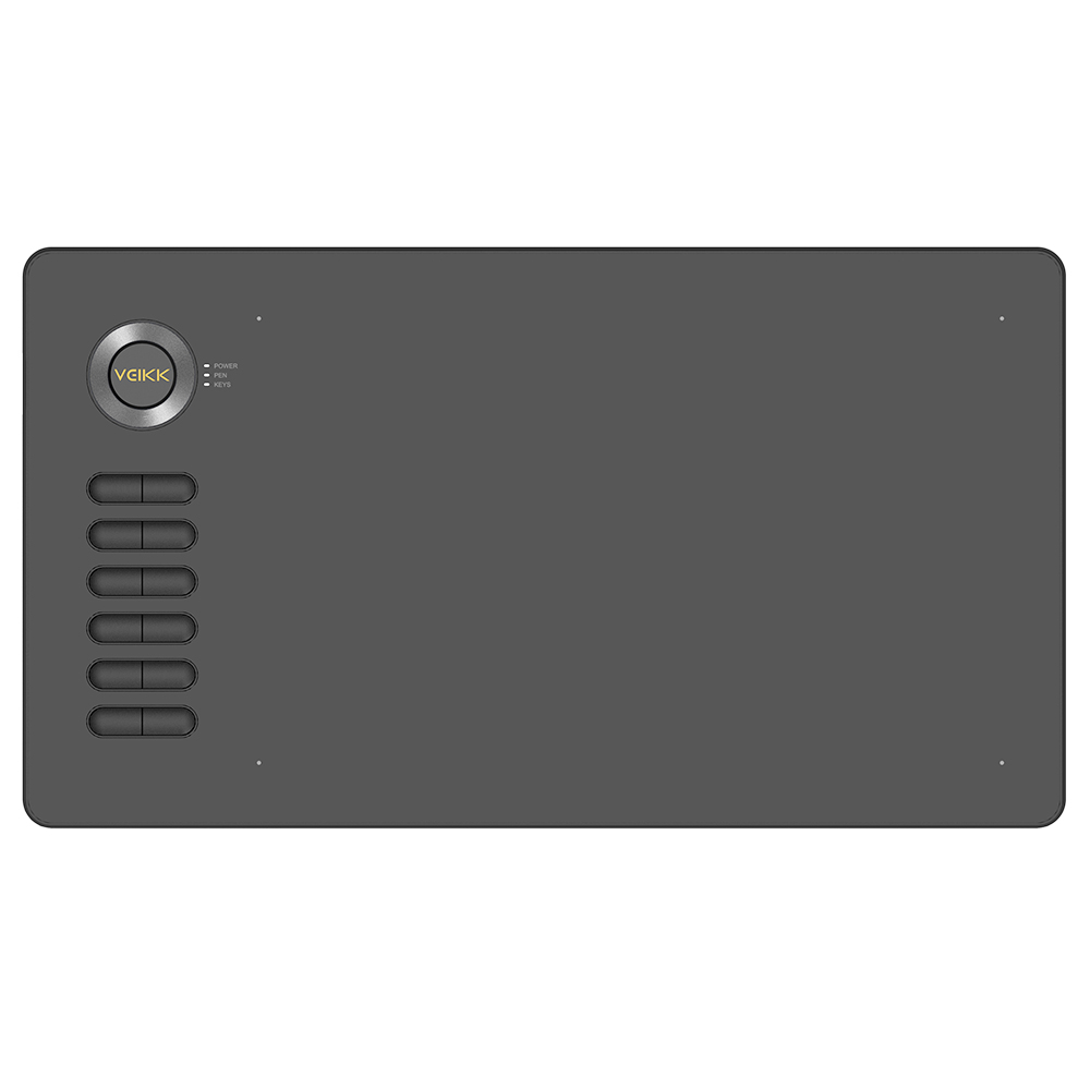 VEIKK A15 Pen Tablet 10x6'' 12 billentyűparancs Windows Android Mac Linux professzionális tervezőhöz - fekete