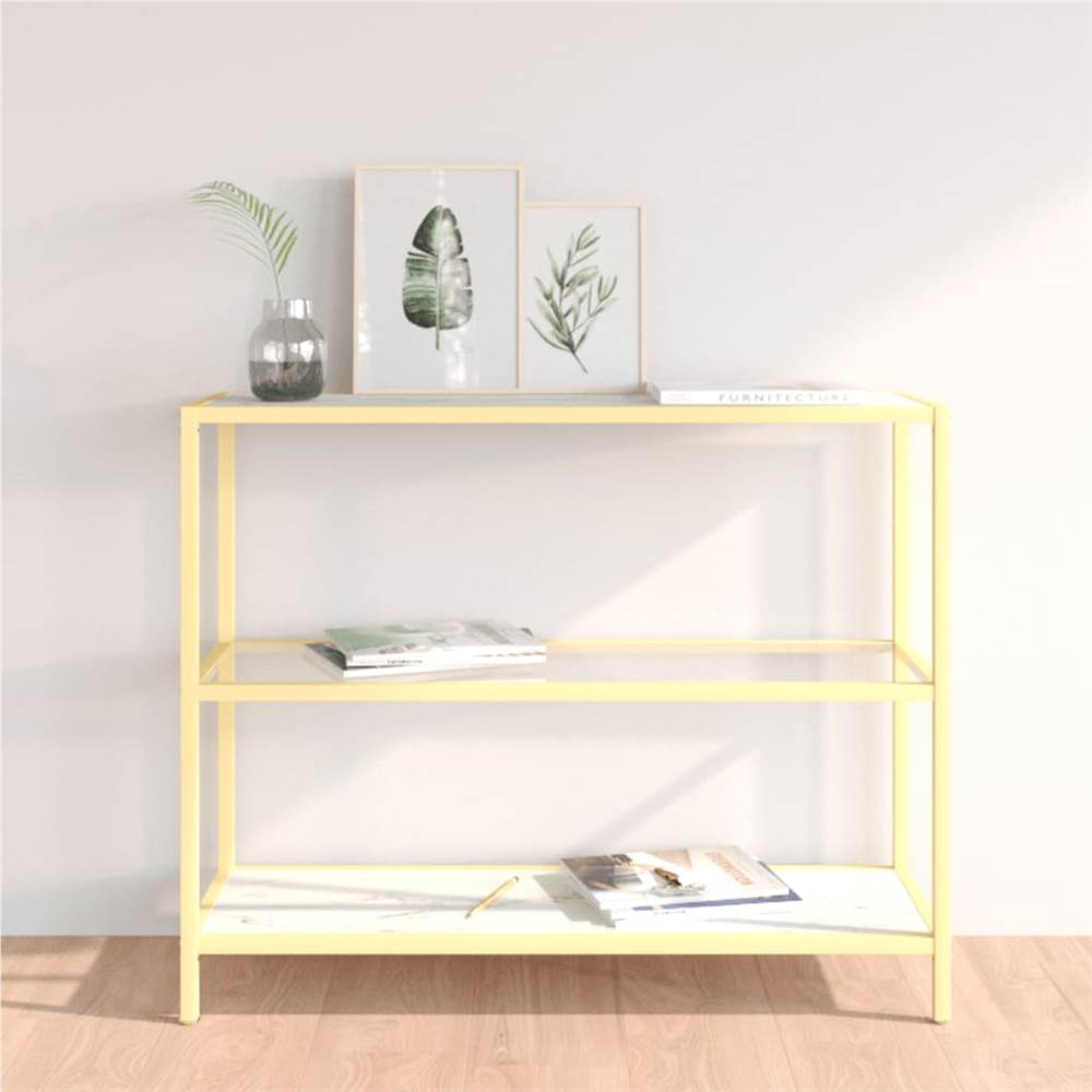 

Console Table White Marble and Transparent 100x36x90 cm Tempered Glass