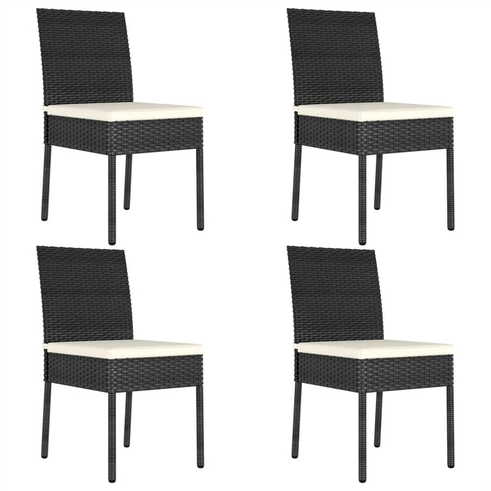 

Garden Dining Chairs 4 pcs Poly Rattan Black