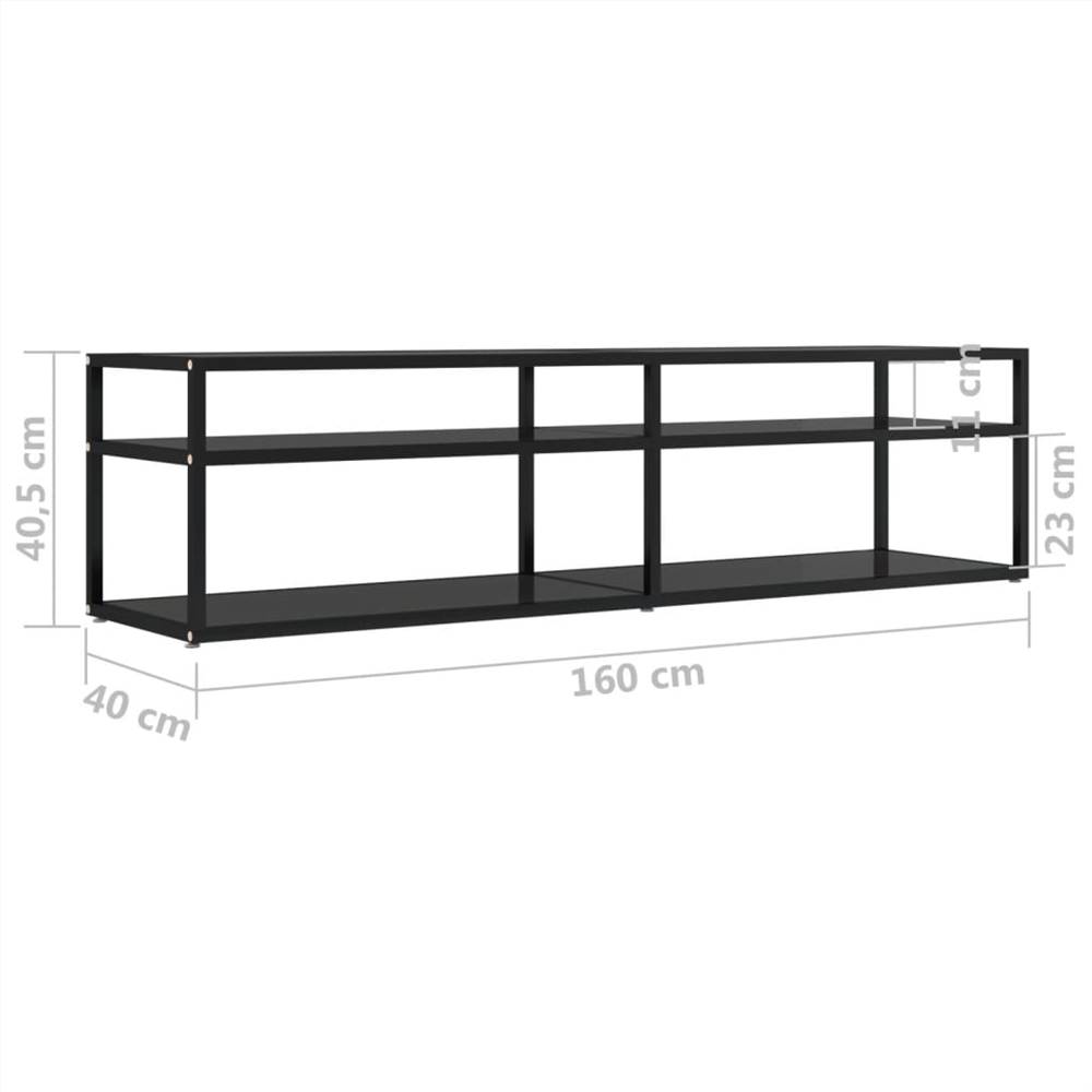 TV Cabinet Black 160x40x40.5 cm Tempered Glass