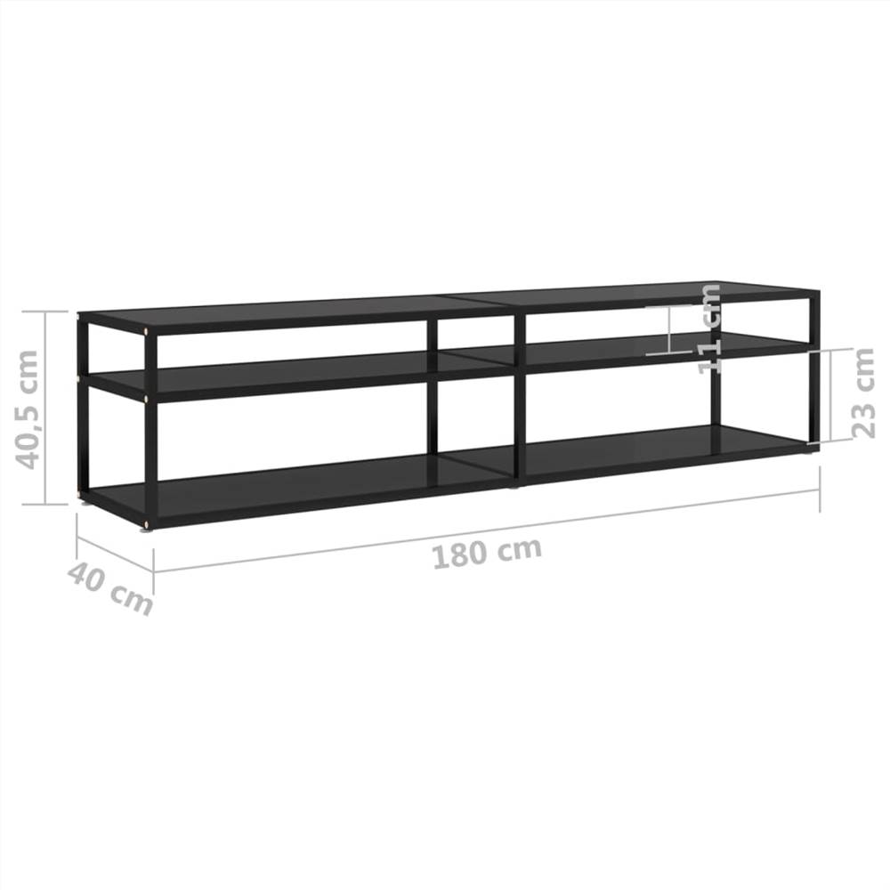 TV Cabinet Black 180x40x40.5 cm Tempered Glass