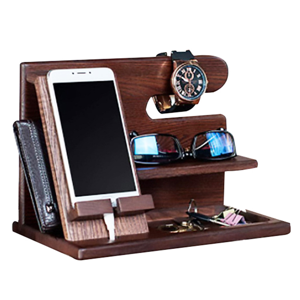 Wooden Mobile Phone Stand Multi-Functional Docking Dock