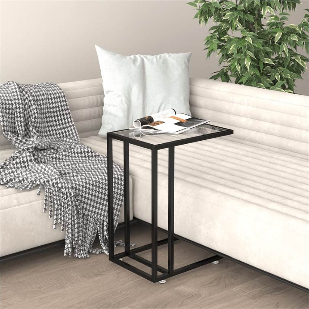 Computer Side Table Transparent 50x35x65 cm Tempered Glass