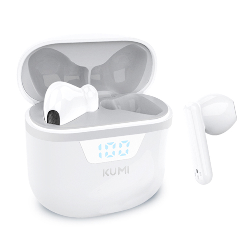 

KUMI G03 TWS Bluetooth 5.0 Earphone In-Ear HiFi Sound True Wireless Sports Earbuds with Microphone - White