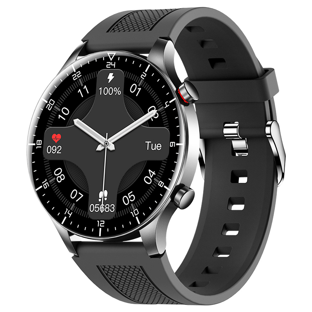 KUMI GW16T Pro Smartwatch 1.3'' Dokunmatik Ekran Çoklu Spor Modları Kalp Sağlığı SpO2 Ölçümü IP68 Su Geçirmez - Siyah